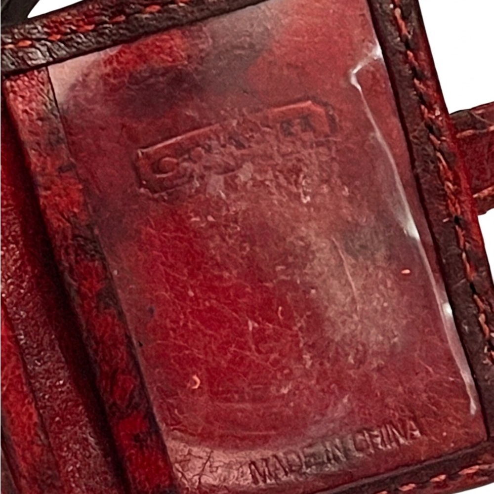 Vintage Coach Signature Red Jacquard Photo Frame Keychain - Picture 6 of 6